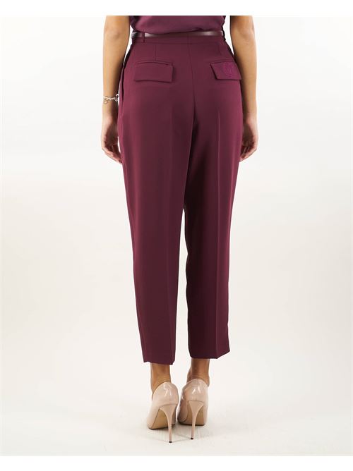 Crepe trousers with belt and embroidery Elisabetta Franchi ELISABETTA FRANCHI | Pants | PA02846E2CG3